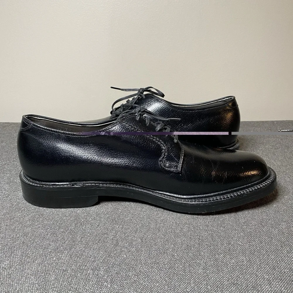 Vintage Sears Derby Blucher Dress Shoe Size 8.5 EE Black Pebbled 74668